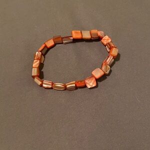 Elegant Red and Brown Beaded Bracelet